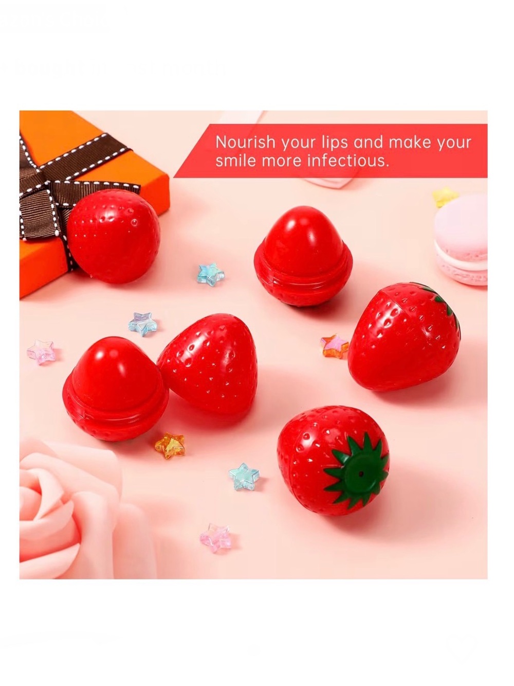 Strawberry Lip Balm - Set of 3 - Picture 4 of 4